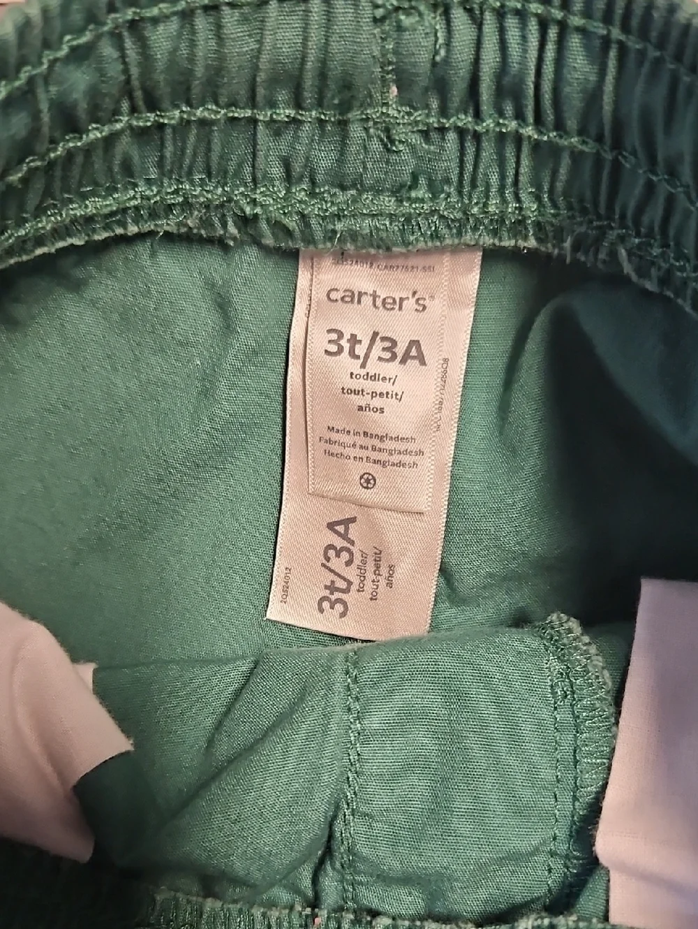 Carter's Boys Green Cargo Shorts with Drawstring Size 3t